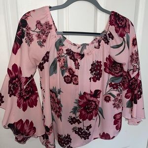 Charlotte Russe Medium Pink Off the Shoulder Blouse